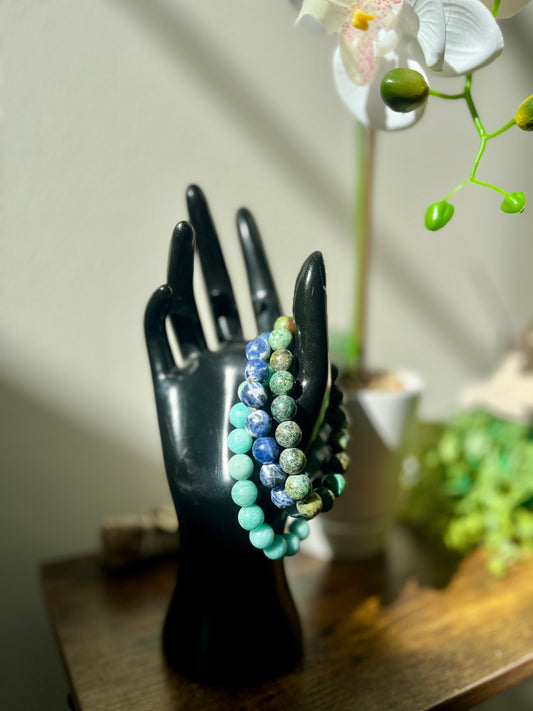 Speak Your Truth – Throat Chakra Crystal Bracelet Set