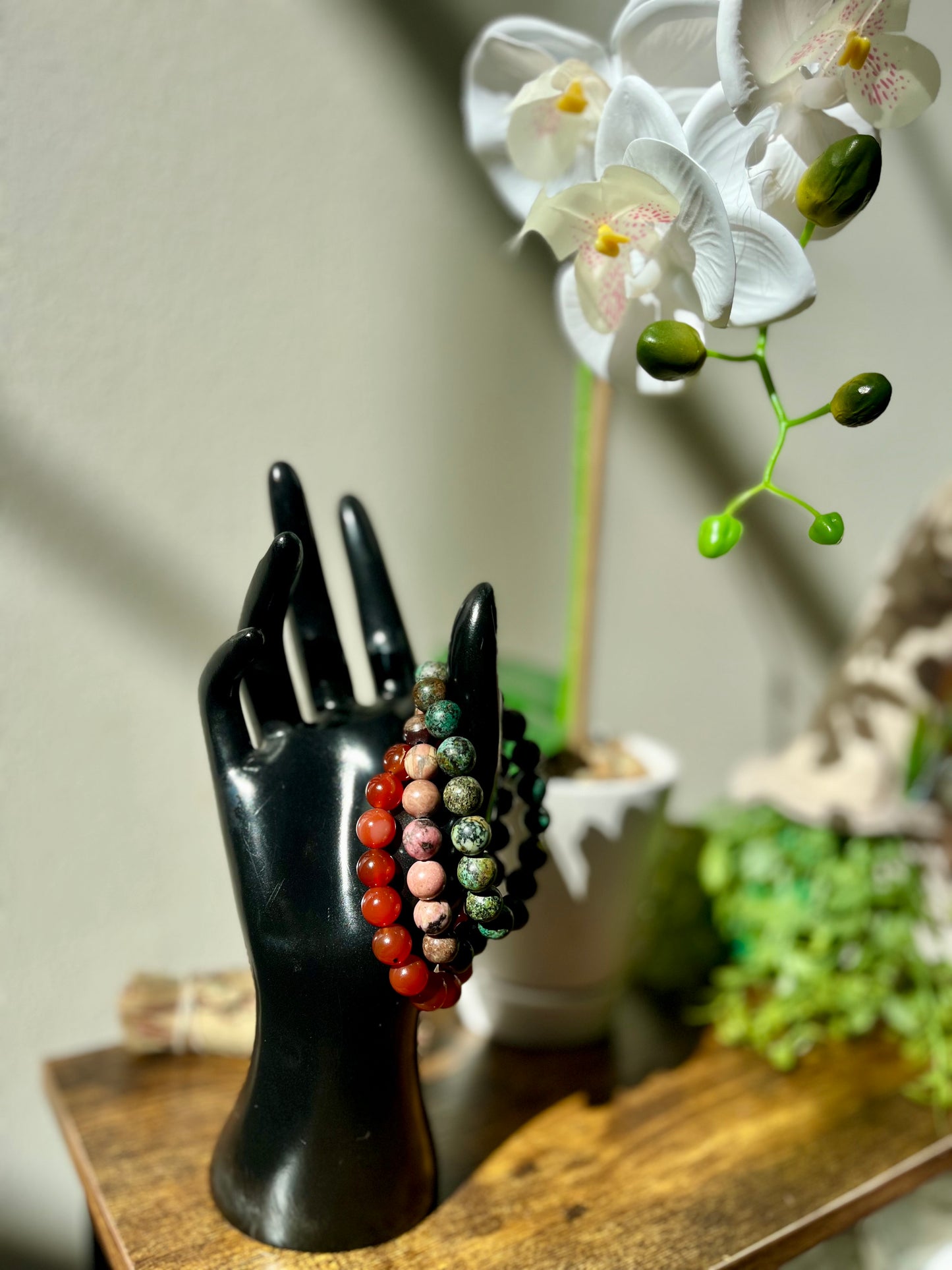 Glow & Go – Sacral Chakra Crystal Bracelet Set