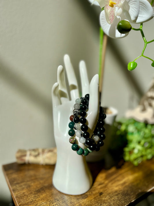 Rooted & Ready – Root Chakra Crystal Bracelet Set