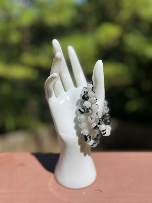 Tourmalinated Quartz Crystal Bracelet